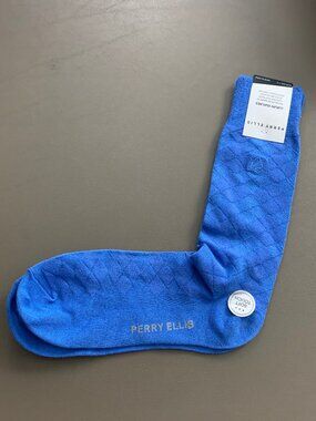 Perry Ellis Portfolio Men's 1-Pack Dress Socks, Blue Diamonds, One Size